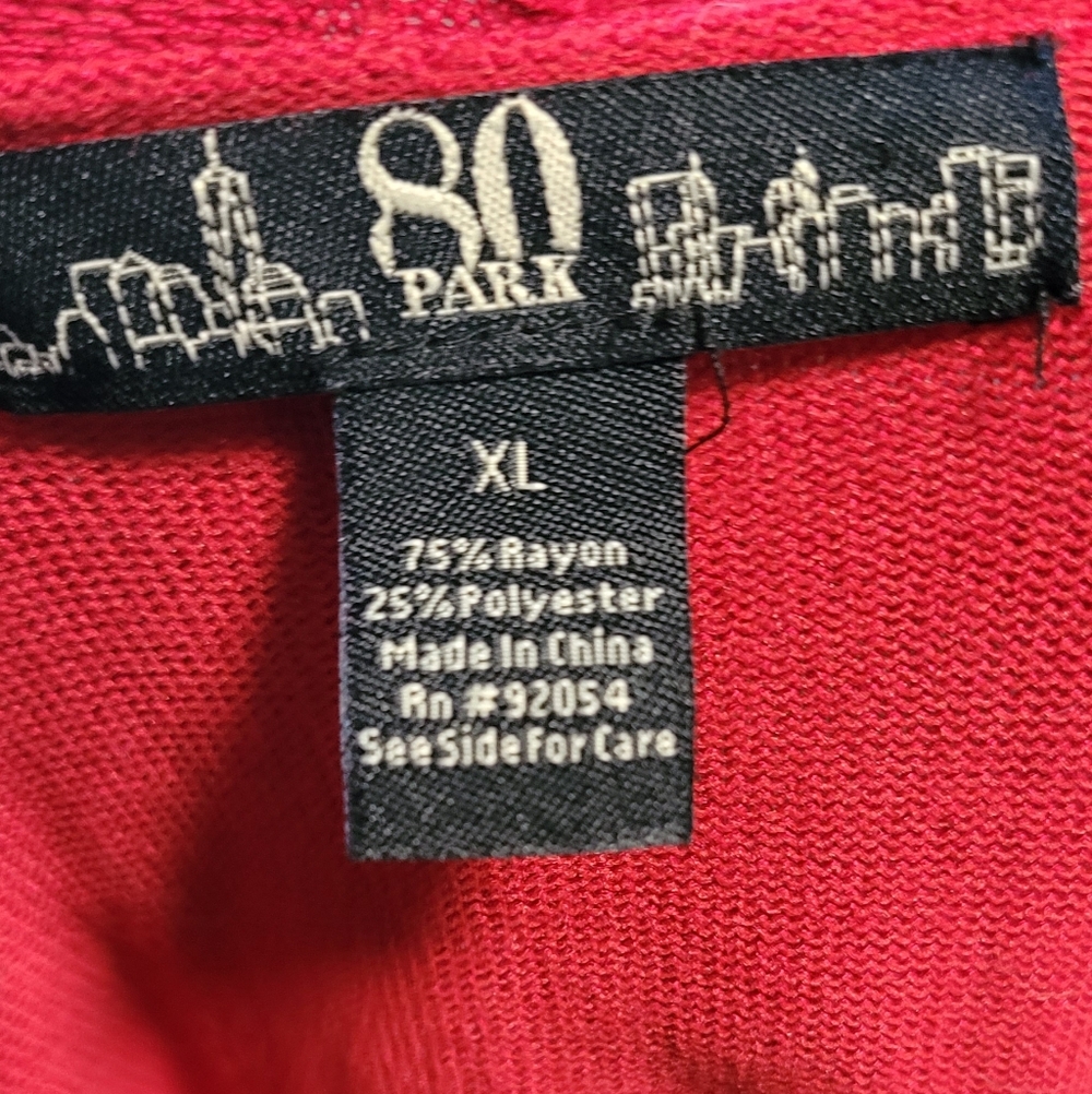 Red Cardigan with Rhinestone Detailing - Picture 3 of 3